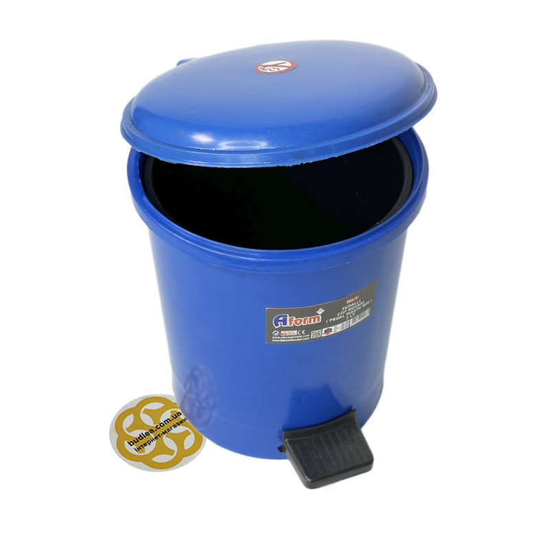 Будкрам купити Пластикове відро для сміття з педаллю на 3Л, синій Afacan Plastik