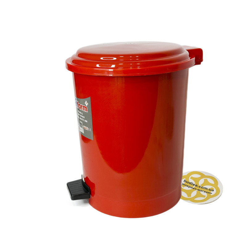 Будкрам купити Пластикове відро для сміття з педаллю 30 л, червоний Afacan Plastik