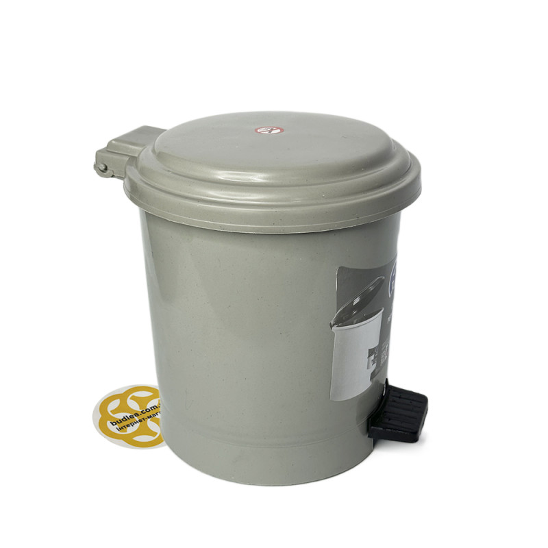 Будкрам купити Відро для сміття з педаллю на 6Л, пластик, сірий Afacan Plastik