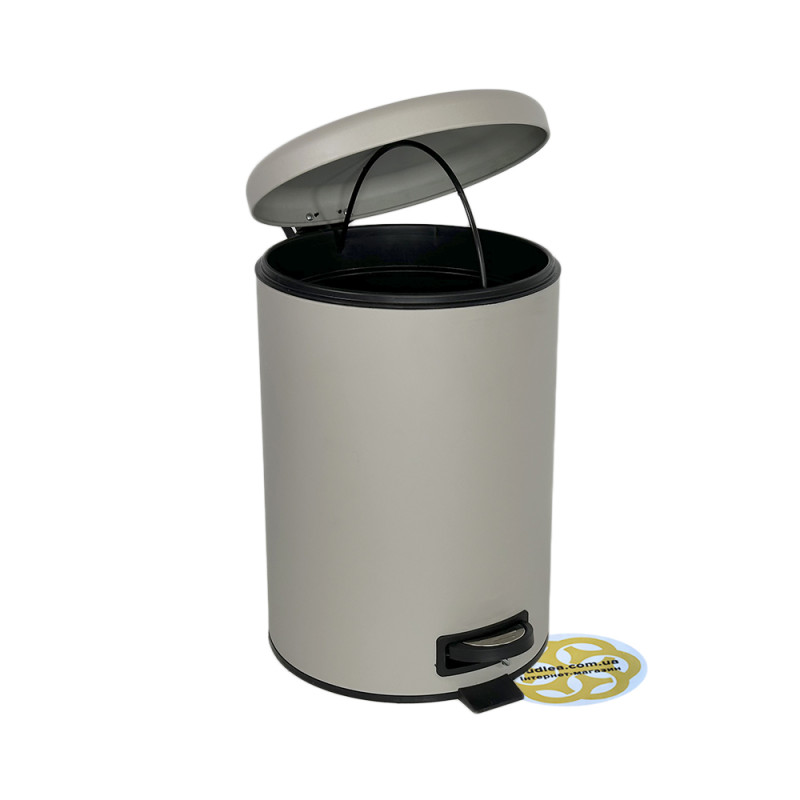 Будкрам купити Відро для сміття з педаллю 12Л ELIT, нержавіюча сталь, бежевий VINKS