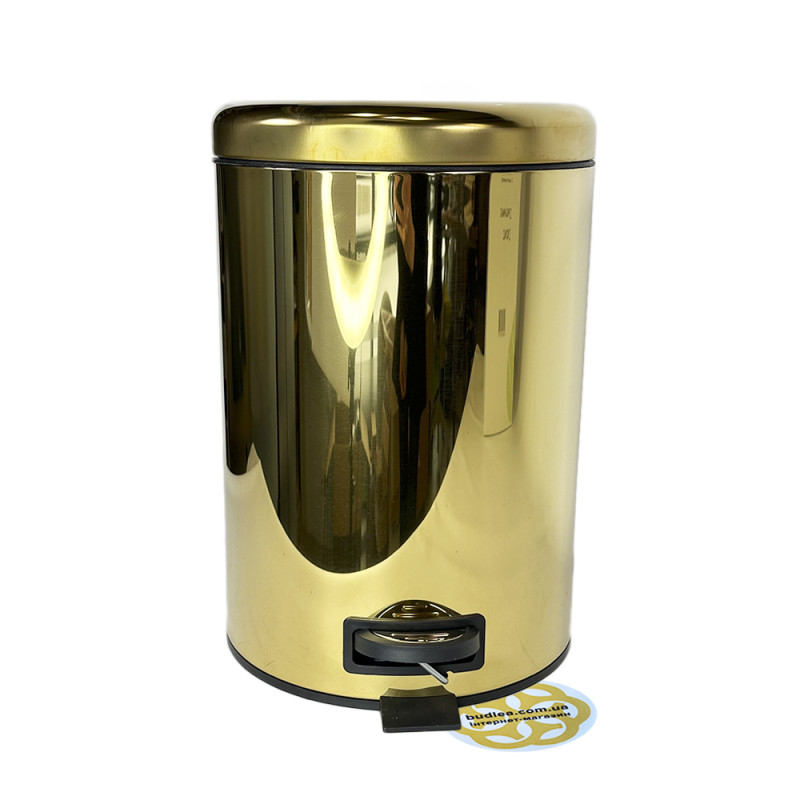 Будкрам купити Відро для сміття з педаллю 12Л ELIT з мікроліфтом, золото VINKS