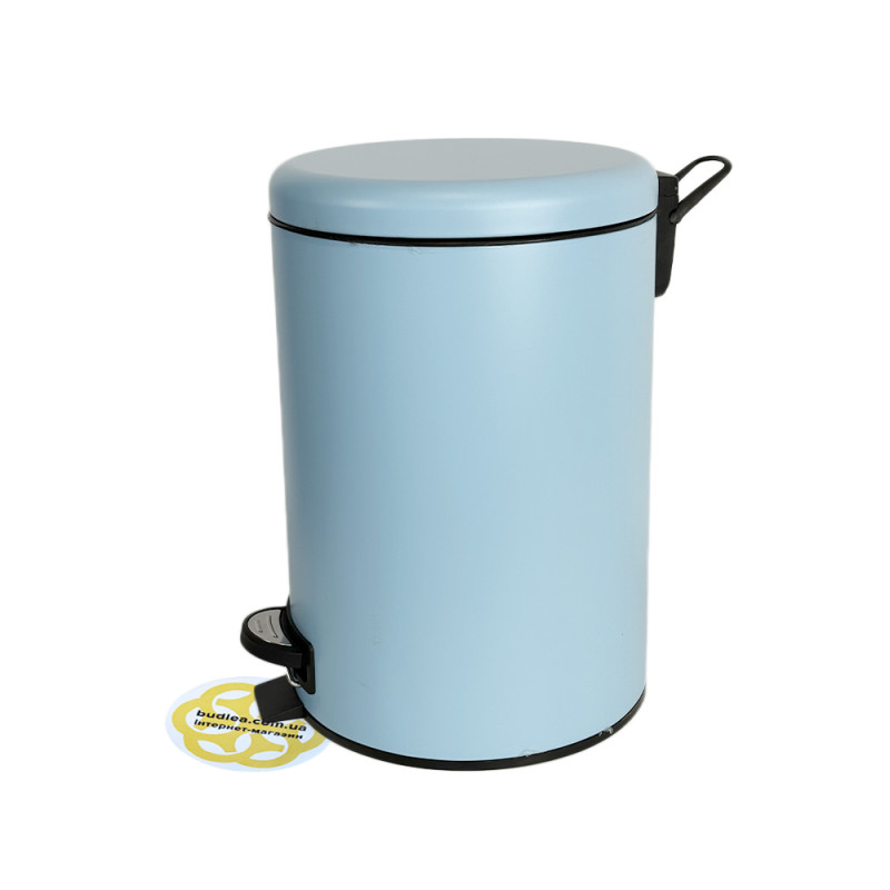 Будкрам купить Ведро для мусора с педалью 12Л ELIT, нержавеющая сталь, голубой VINKS