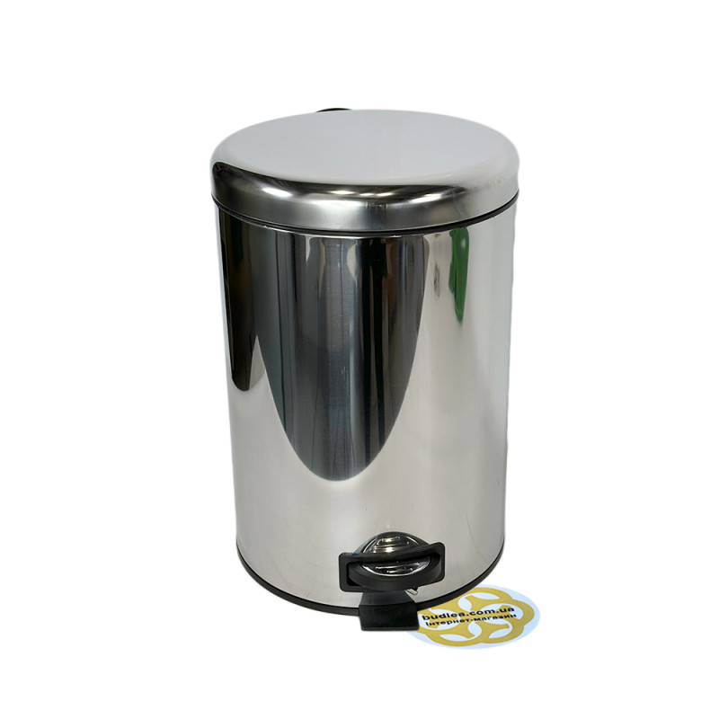 Будкрам купити Відро для сміття 12Л ELIT з педаллю та мікроліфтом, нержавіюча сталь, хром VINKS