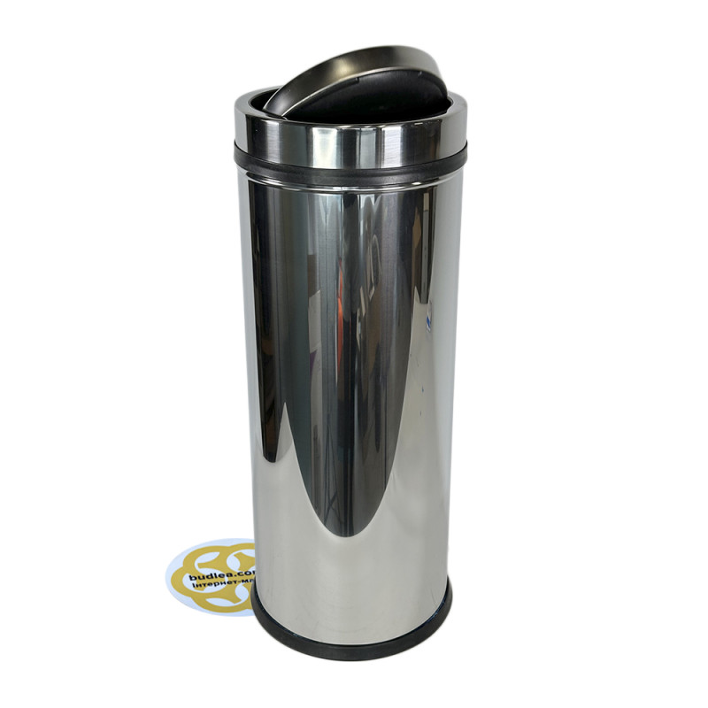 Будкрам купить Мусорное ведро 27Л поворотная крышка, нержавеющая сталь, хром VINKS