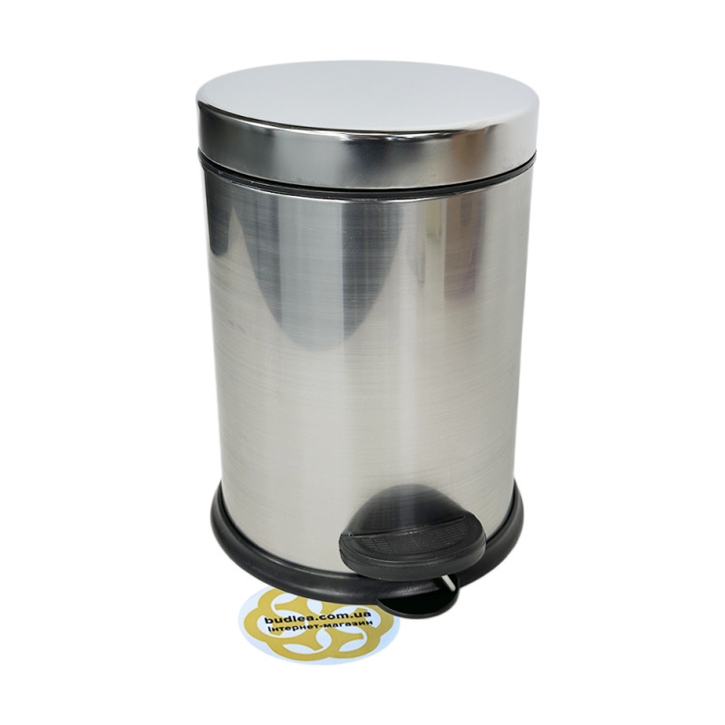 Будкрам купити Відро для сміття з педаллю MICRO 3Л, нержавіюча сталь, хром VINKS