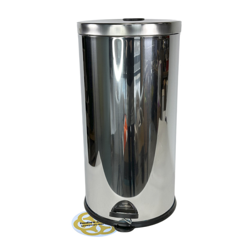 Будкрам купити Відро для сміття 40Л з педаллю, нержавіюча сталь, хром VINKS