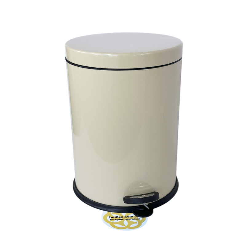 Будкрам купити Відро для сміття з педаллю 12Л нержавіюча сталь, кремовий VINKS