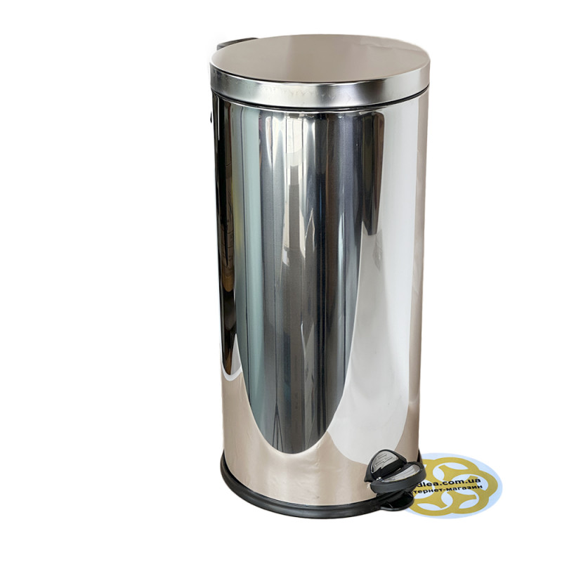 Будкрам купити Відро для сміття 30Л з педаллю, нержавіюча сталь, хром VINKS