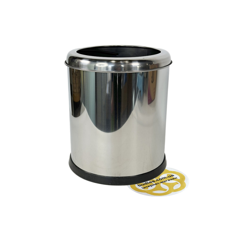 Будкрам купити Відро для сміття 5Л з обідком, нержавіюча сталь, хром VINKS