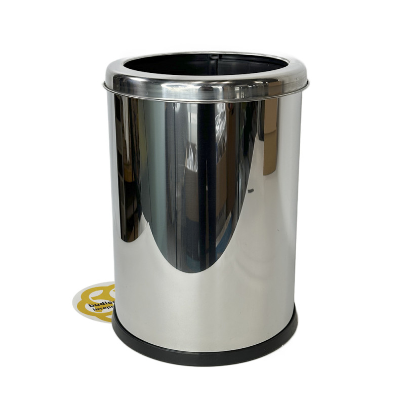 Будкрам купить Ведро для мусора на 12Л с ободком, нержавеющая сталь, хром VINKS
