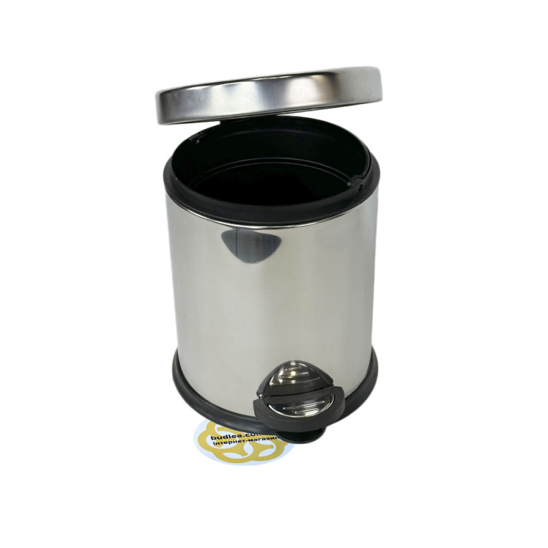 Будкрам купити Відро для сміття 3Л з педаллю і мікроліфтом, нержавіюча сталь, хром VINKS