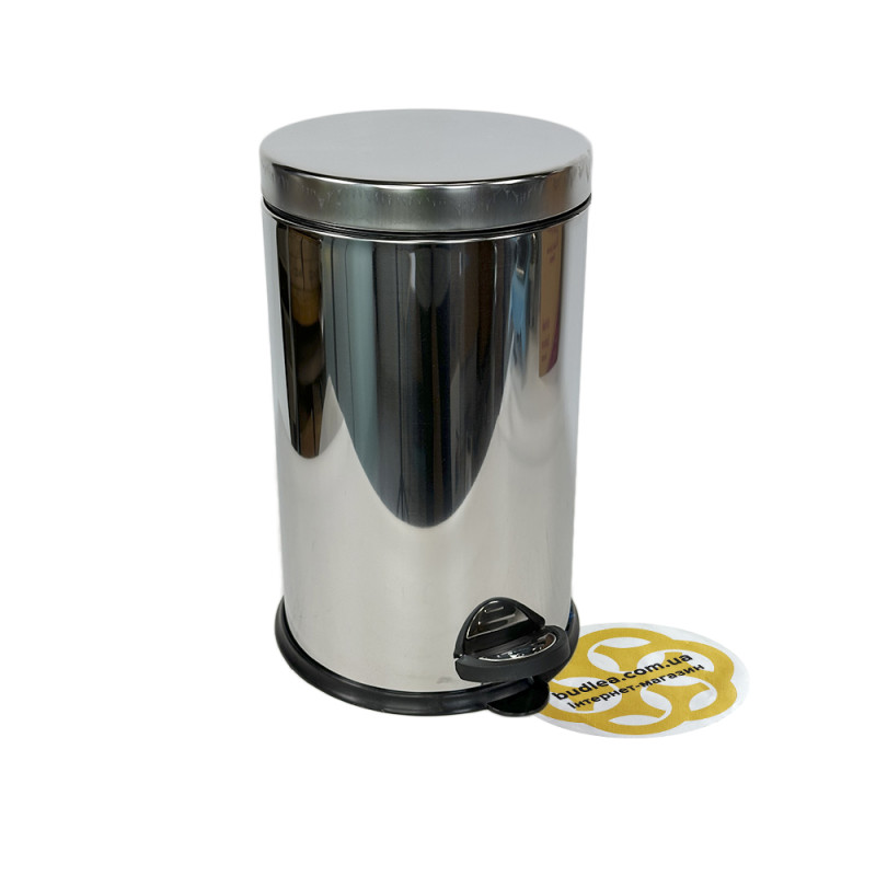 Будкрам купити Відро для сміття з педаллю і мікроліфтом 8Л, нержавіюча сталь, хром VINKS