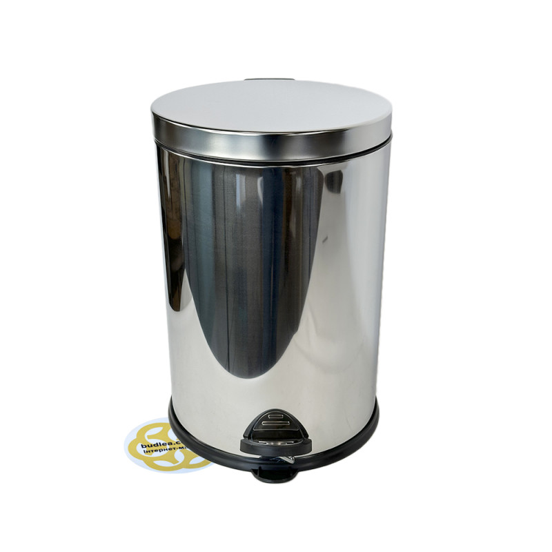 Будкрам купити Відро для сміття 20Л з педаллю та мікроліфтом, нержавіюча сталь, хром VINKS