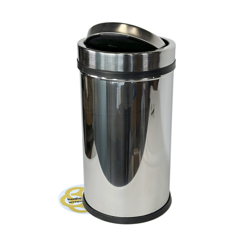 Будкрам купити Відро для сміття 20Л поворотна кришка, нержавіюча сталь, хром VINKS