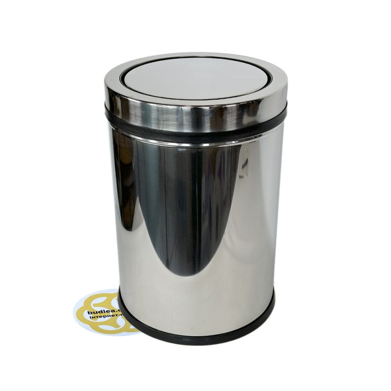 Будкрам купити Відро для сміття 32Л поворотна кришка, нержавіюча сталь, хром VINKS