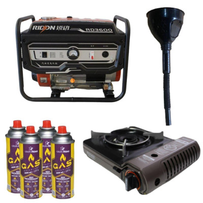 Будкрам купити Бензиновий генератор EF Power RD3600 + газова плитка Orcamp CK-505 + 4 газові картриджі 400 мл