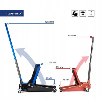 Будкрам купити Двопоршневий низькопрофільний домкрат TAGRED TA288 Двопоршневий низькопрофільний домкрат TAGRED TA288 9