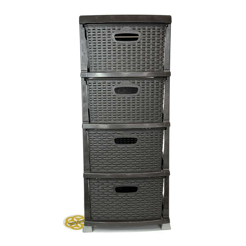 Будкрам купити Комод пластиковий RATTAN на 4 ящики, коричневий SNMZ
