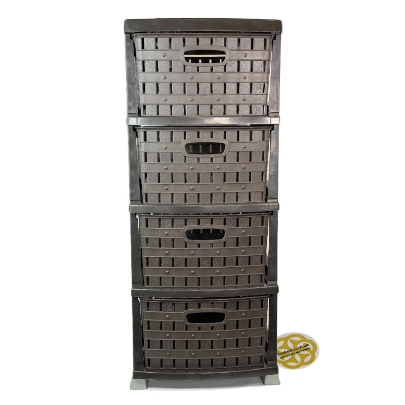 Будкрам купить Комод пластиковый BAMBU на 4 ящика, коричневый SNMZ