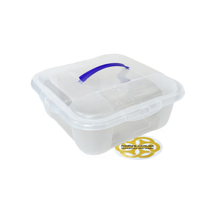 Будкрам купить Пластиковый контейнер 6Л HOBBY с крышкой, квадратный, прозрачный SNMZ