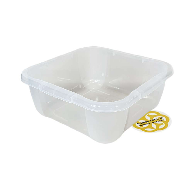 Будкрам купить Пластиковый контейнер 15Л без крышки, квадратный, прозрачный SNMZ