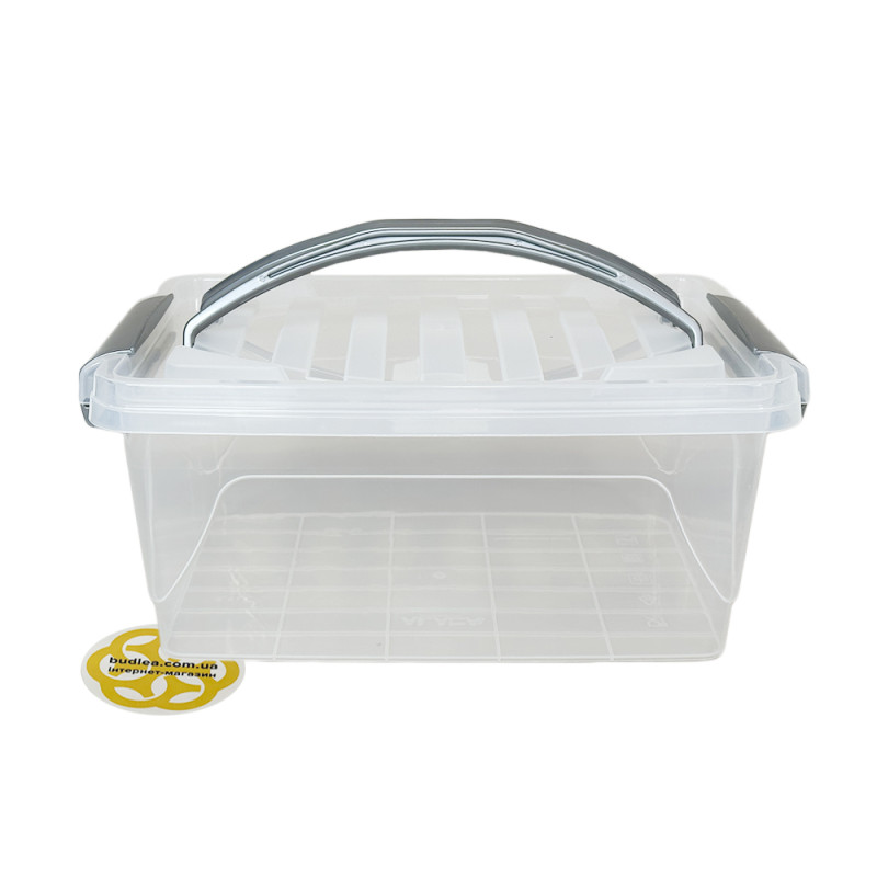 Будкрам купить Пищевой контейнер 5Л STYLE с крышкой и ручками, прямоугольный, пластик, прозрачный SNMZ
