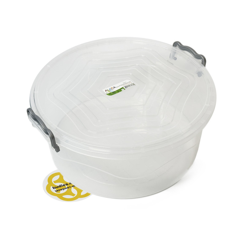 Будкрам купить Пищевой контейнер 5Л с крышкой, круглый, пластик, прозрачный SNMZ