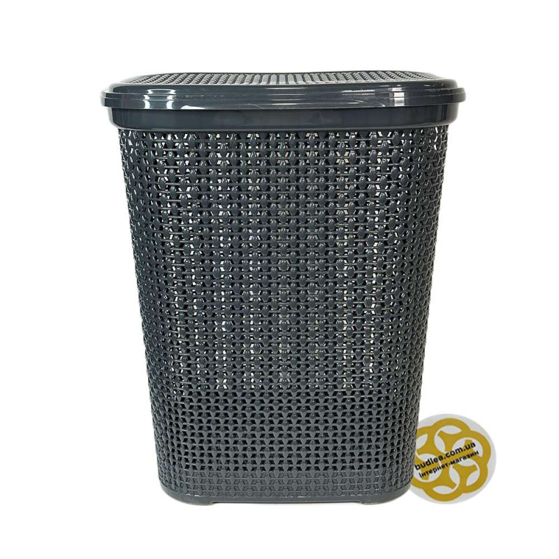 Будкрам купить Корзина для белья с крышкой DAMLA, пластик, антрацит SNMZ