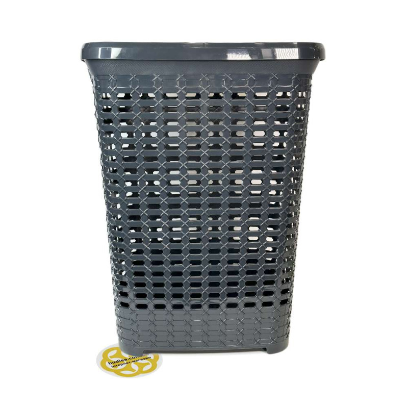 Будкрам купить Корзина для белья с крышкой PREMIUM, пластик, антрацит SNMZ