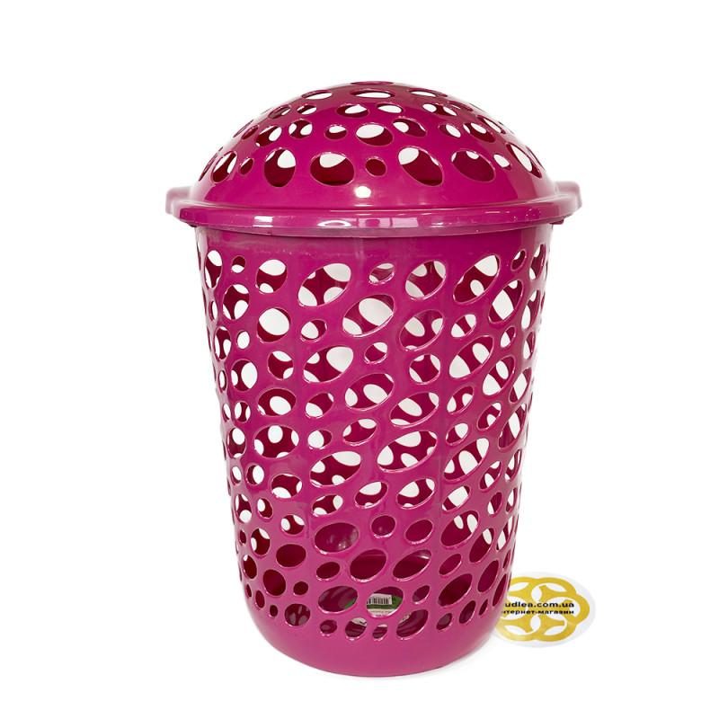 Будкрам купить Корзина для белья с крышкой СФЕРА, пластик, фуксия SNMZ