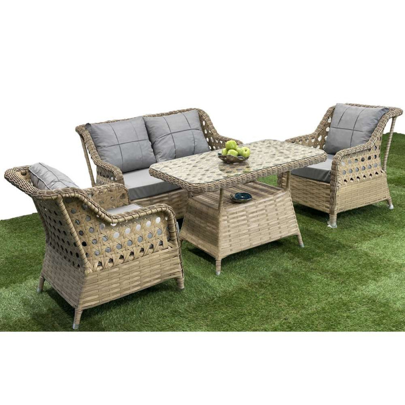 Будкрам купити Комплект садових меблів GRAND DUAL штучний ротанг, бежевий SNMZ