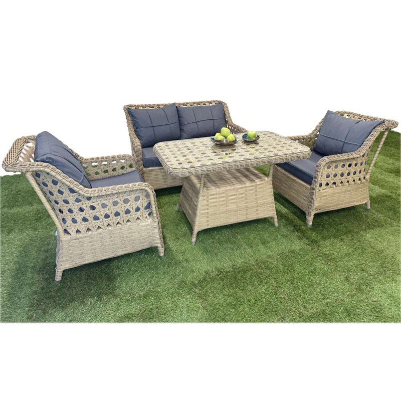 Будкрам купить Комплект садовой мебели GRAND DUAL  искусственный ротанг, бежевый Sanpreis