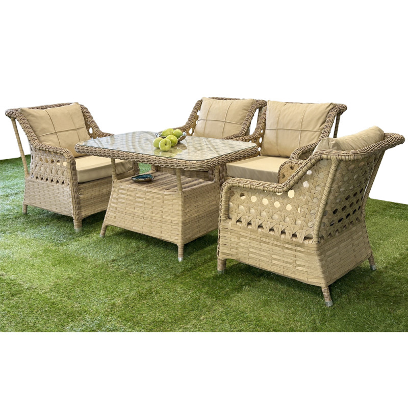 Будкрам купить Комплект садовой мебели GRAND 4  искусственный ротанг, бежевый SNMZ