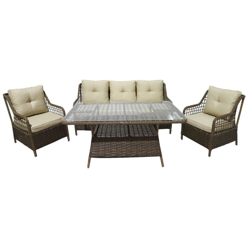 Будкрам купити Комплект садових меблів OCEAN TRIPLE з тримісним диваном, штучний ротанг, коричневий SNMZ