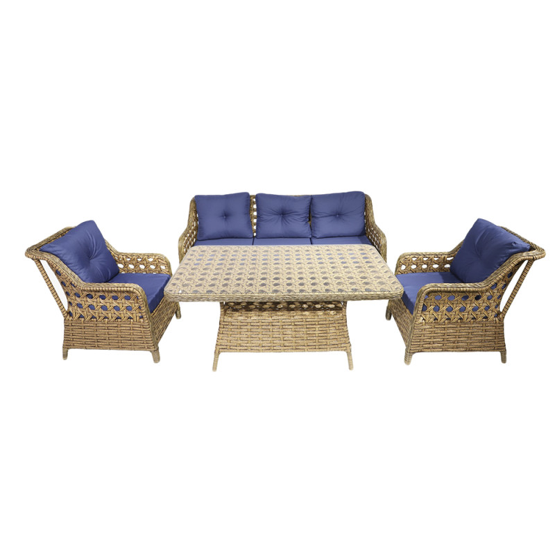 Будкрам купити Комплект садових меблів GRAND TRIPLE штучний ротанг, бежевий SNMZ