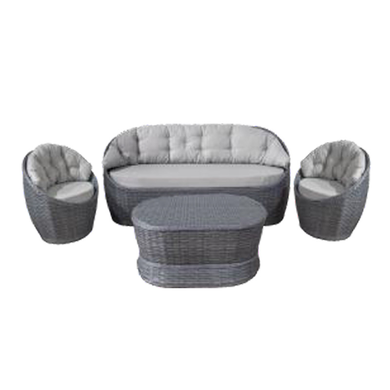 Будкрам купити Комплект садових меблів MASSA TRIPLE штучний ротанг, антрацит SNMZ