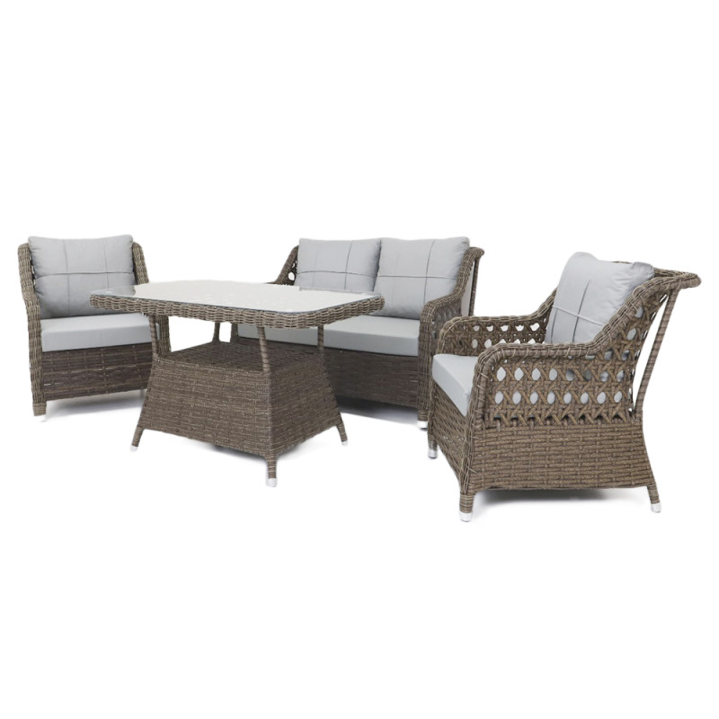 Будкрам купити Комплект садових меблів GRAND DUAL штучний ротанг, коричневий SNMZ