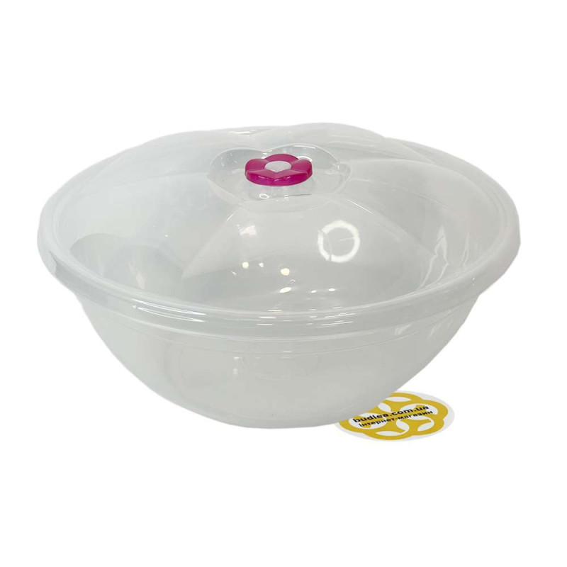 Будкрам купить Пластиковая миска с крышкой 15Л пищевая, круглая, прозрачный SNMZ