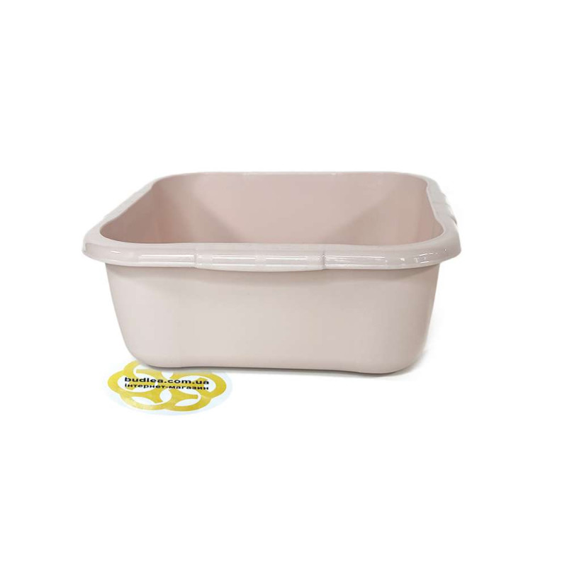 Будкрам купити Пластиковий контейнер 10Л без кришки, квадратний, блідо-рожевий SNMZ