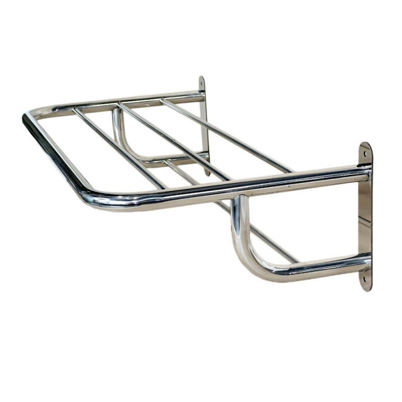 Будкрам купить Полка для полотенец настенная на 4 рейла, нержавеющая столь, хром Sanpreis