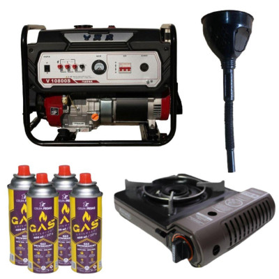 Будкрам купити Бензиновий генератор EF Power V10800S + газова плитка Orcamp CK-505 + 4 газові картриджі 400 мл