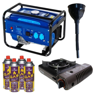 Будкрам купить Бензиновый генератор THUNDER T-7000-GA + газовая плитка Orcamp CK-505 + 4 газовых картриджа 400 мл