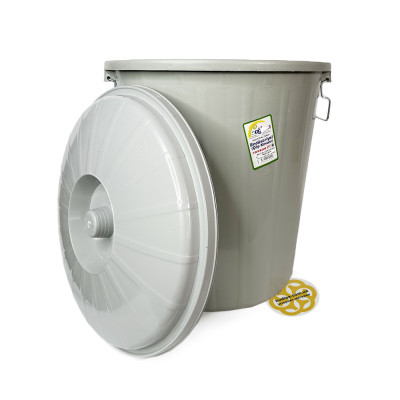 Будкрам купити Бак для сміття з кришкою на затискачах, об'єм 50 Л, пластик, сірий SNMZ Бак для сміття з кришкою на затискачах, об'єм 50 Л, пластик, сірий SNMZ 2