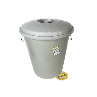 Будкрам купить Мусорный бак с крышкой на зажимах, объем 50 Л, пластик, серый SNMZ