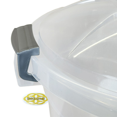 Будкрам купить Мусорный бак 50Л с крышкой на зажимах, круглый, пластик, прозрачный SNMZ Мусорный бак 50Л с крышкой на зажимах, круглый, пластик, прозрачный SNMZ 3