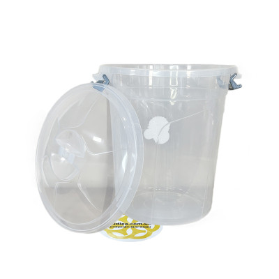 Будкрам купить Мусорный бак 70Л с крышкой на зажимах, круглый, пластик, прозрачный SNMZ Мусорный бак 70Л с крышкой на зажимах, круглый, пластик, прозрачный SNMZ 3