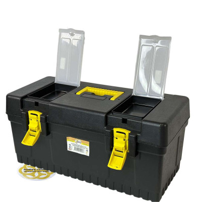 Будкрам купить Ящик для инструментов 22" 25х55х26 см, пластик, черный+скотч алюминиевый 50 м В ПОДАРОК SNMZ Ящик для инструментов 22" 25х55х26 см, пластик, черный+скотч алюминиевый 50 м В ПОДАРОК SNMZ 4