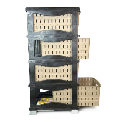 Будкрам купити Комод пластиковий BAMBU на 4 ящики, коричневий ящики мокко SNMZ Комод пластиковий BAMBU на 4 ящики, коричневий ящики мокко SNMZ 7