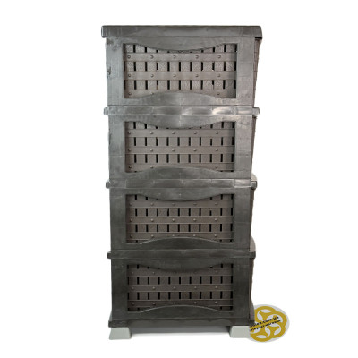 Будкрам купить Комод пластиковый BAMBU на 4 ящика, коричневый SNMZ Комод пластиковый BAMBU на 4 ящика, коричневый SNMZ 2