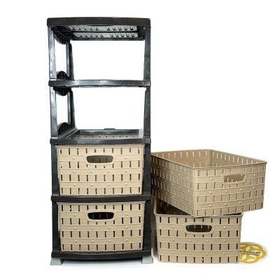 Будкрам купити Комод пластиковий BAMBU на 4 ящики, коричневий ящики мокко SNMZ Комод пластиковий BAMBU на 4 ящики, коричневий ящики мокко SNMZ 9